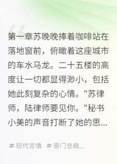 快手热文总裁律师的独宠小妻苏晚晚陆景深小说推荐