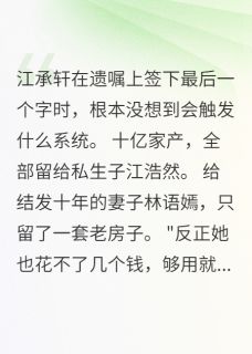 林语嫣江承轩孙雅婷小说哪里可以看 小说丈夫留十亿给私生子我获复仇系统全文免费阅读