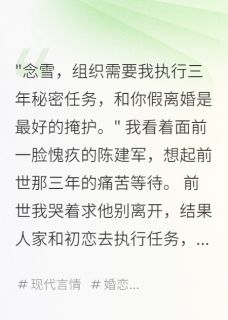 军区大院我爽快同意和首长假离婚(陈建军念雪周明)小说全章节目录阅读