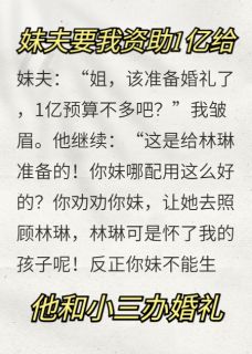 熬夜也要看完的妹夫要我资助1亿给小三办婚礼小说推荐